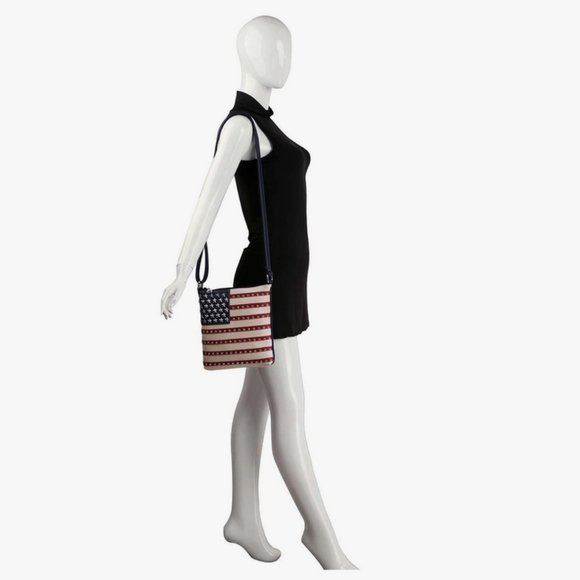 American Flag Rhinestone Crossbody Purse - Picture 5 of 5